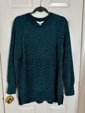 Time and Tru Marled Dark Teal Crewneck Sweater (nwot)